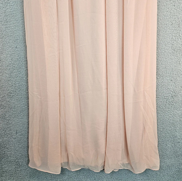 After Six Gown Womens Sz 10R Porcelain Pink Flowy Chiffon Formal Wedding *Read* - Picture 5 of 13